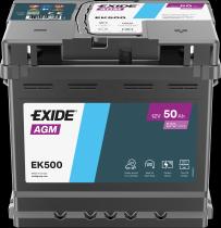 EXIDE EK500 - BATERÍA EXIDE EK500 SERIE AGM 50AH. 570A