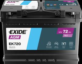 EXIDE EK720 - BATERÍA EXIDE EK720 SERIE AGM 70AH. 760A + DERECHA
