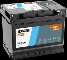 EXIDE EL600 - BATERíA EXIDE EL600 SERIE EFB 60AH. 640A + DERECHA