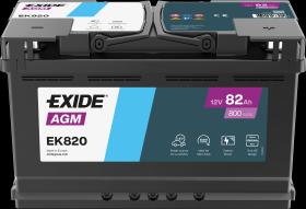 EXIDE EK820 - BATERÍA EXIDE EK820 SERIE AGM 80AH. 800A + DERECHA