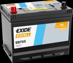 EXIDE EB705 - BATERÍA EXIDE EB705 SERIE EXCELL 70AH. 540A + IZQUIERDA