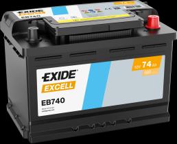 EXIDE EB740 - BATERíA EXIDE EB740 SERIE EXCELL 74AH. 680A + DERECHA