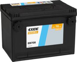 EXIDE EB708 - BATERÍA EXIDE EB708 SERIE EXCELL 70AH. 740A + IZQUIERDA