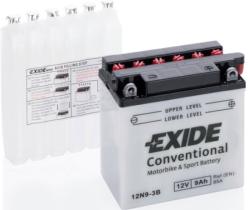 EXIDE 12N9-3B - BATERÍA EXIDE MOTO 12N9-3B / 9AH. 85A + DERECHA